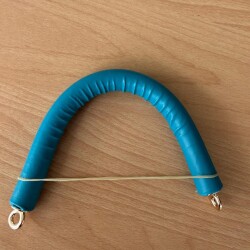 Angel Çanta Aksesuar 27 cm Rulo Model Suni Deri Turkuaz Çanta Sapı Light Gold Metalli - Angel Çanta Aksesuar