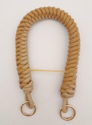 Angel Çanta Aksesuar 42 cm Bej Sütlü Kahve Renk Örgü Model Suni Deri Çanta Sapı Light Gold Metalli - Angel Çanta Aksesuar