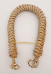 Angel Çanta Aksesuar 42 cm Bej Sütlü Kahve Renk Örgü Model Suni Deri Çanta Sapı Light Gold Metalli - 2