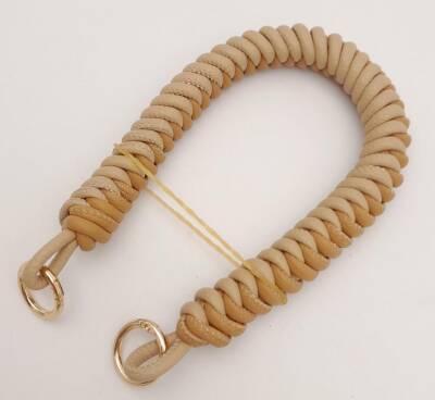 Angel Çanta Aksesuar 42 cm Bej Sütlü Kahve Renk Örgü Model Suni Deri Çanta Sapı Light Gold Metalli - 3