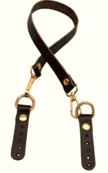 Angel Çanta Aksesuar 60x1.5 cm Gerçek Deri Koyu Kahve Renk Çanta Sapı Light Gold Metalli - Angel Çanta Aksesuar