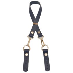 Angel Çanta Aksesuar 60x1.5 cm Gerçek Deri Siyah Renk Çanta Sapı Light Gold Metalli - 2