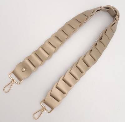 Angel Çanta Aksesuar 62 cm Yassı Örgü Model Suni Deri Gold Renk Çanta Sapı Light Gold Metalli - 2