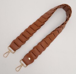 Angel Çanta Aksesuar 62 cm Yassı Örgü Model Suni Deri Taba Çanta Sapı Light Gold Metalli - 3
