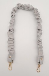 Angel Çanta Aksesuar 70 cm Büzgü Model Suni Deri Açık Gri Renk Çanta Sapı Light Gold Metalli - 2