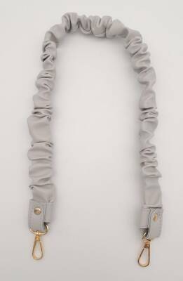 Angel Çanta Aksesuar 70 cm Büzgü Model Suni Deri Açık Gri Renk Çanta Sapı Light Gold Metalli - 2