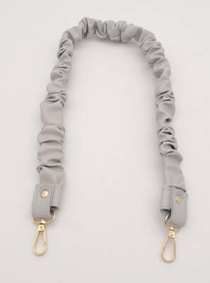 Angel Çanta Aksesuar 70 cm Büzgü Model Suni Deri Açık Gri Renk Çanta Sapı Light Gold Metalli - 3