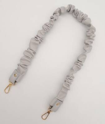 Angel Çanta Aksesuar 70 cm Büzgü Model Suni Deri Açık Gri Renk Çanta Sapı Light Gold Metalli - 4