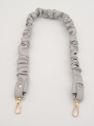 Angel Çanta Aksesuar 70 cm Büzgü Model Suni Deri Açık Gri Renk Çanta Sapı Light Gold Metalli - 3