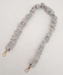 Angel Çanta Aksesuar 70 cm Büzgü Model Suni Deri Açık Gri Renk Çanta Sapı Light Gold Metalli - 4