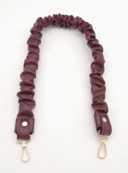 Angel Çanta Aksesuar 70 cm Büzgü Model Suni Deri Bordo Renk Çanta Sapı Light Gold Metalli - 3