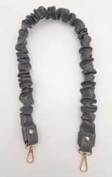 Angel Çanta Aksesuar 70 cm Büzgü Model Suni Deri Gri Renk Çanta Sapı Light Gold Metalli - 2