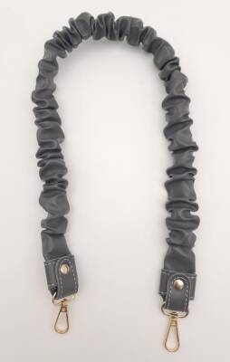 Angel Çanta Aksesuar 70 cm Büzgü Model Suni Deri Gri Renk Çanta Sapı Light Gold Metalli - 2