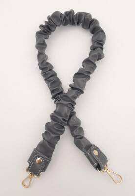 Angel Çanta Aksesuar 70 cm Büzgü Model Suni Deri Gri Renk Çanta Sapı Light Gold Metalli - 1