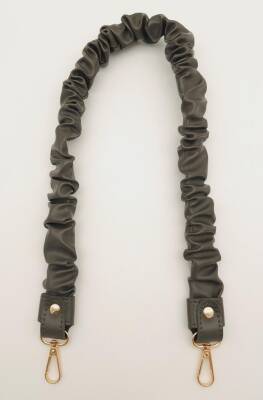 Angel Çanta Aksesuar 70 cm Büzgü Model Suni Deri Haki Renk Çanta Sapı Light Gold Metalli - 2