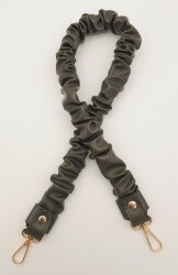 Angel Çanta Aksesuar 70 cm Büzgü Model Suni Deri Haki Renk Çanta Sapı Light Gold Metalli - Angel Çanta Aksesuar