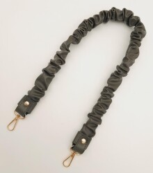 Angel Çanta Aksesuar 70 cm Büzgü Model Suni Deri Haki Renk Çanta Sapı Light Gold Metalli - 3