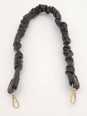 Angel Çanta Aksesuar 70 cm Büzgü Model Suni Deri Koyu Kahverengi Çanta Sapı Light Gold Metalli - 3