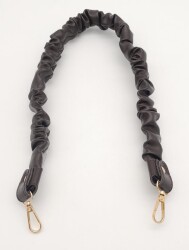 Angel Çanta Aksesuar 70 cm Büzgü Model Suni Deri Koyu Kahverengi Çanta Sapı Light Gold Metalli - 3