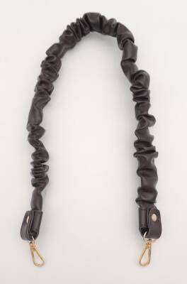 Angel Çanta Aksesuar 70 cm Büzgü Model Suni Deri Koyu Kahverengi Çanta Sapı Light Gold Metalli - 2