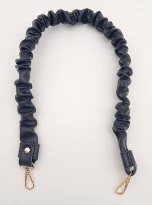 Angel Çanta Aksesuar 70 cm Büzgü Model Suni Deri Lacivert Renk Çanta Sapı Light Gold Metalli - 3