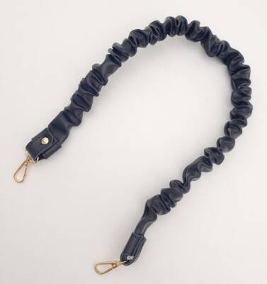 Angel Çanta Aksesuar 70 cm Büzgü Model Suni Deri Lacivert Renk Çanta Sapı Light Gold Metalli - 5