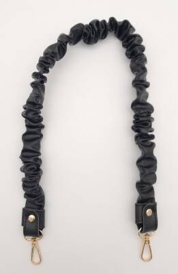 Angel Çanta Aksesuar 70 cm Büzgü Model Suni Deri Siyah Renk Çanta Sapı Light Gold Metalli - 2