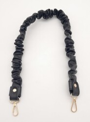 Angel Çanta Aksesuar 70 cm Büzgü Model Suni Deri Siyah Renk Çanta Sapı Light Gold Metalli - 3