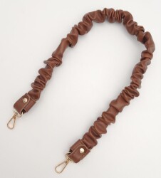 Angel Çanta Aksesuar 70 cm Büzgü Model Suni Deri Taba Renk Çanta Sapı Light Gold Metalli - 4