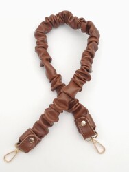 Angel Çanta Aksesuar 70 cm Büzgü Model Suni Deri Taba Renk Çanta Sapı Light Gold Metalli - Angel Çanta Aksesuar