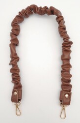 Angel Çanta Aksesuar 70 cm Büzgü Model Suni Deri Taba Renk Çanta Sapı Light Gold Metalli - 2