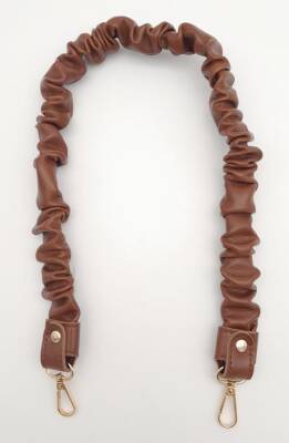 Angel Çanta Aksesuar 70 cm Büzgü Model Suni Deri Taba Renk Çanta Sapı Light Gold Metalli - 2