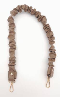 Angel Çanta Aksesuar 70 cm Büzgü Model Suni Deri Vizon Renk Çanta Sapı Light Gold Metalli - 2