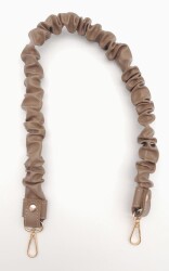 Angel Çanta Aksesuar 70 cm Büzgü Model Suni Deri Vizon Renk Çanta Sapı Light Gold Metalli - 2