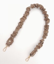 Angel Çanta Aksesuar 70 cm Büzgü Model Suni Deri Vizon Renk Çanta Sapı Light Gold Metalli - 3