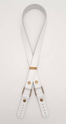 Angel Çanta Aksesuar Beyaz Renk Kare İki Model Gerçek Deri Çanta Sapı Antik Metalli - 1