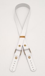 Angel Çanta Aksesuar Beyaz Renk Kare İki Model Gerçek Deri Çanta Sapı Antik Metalli - 2