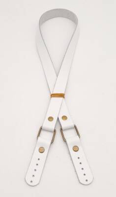 Angel Çanta Aksesuar Beyaz Renk Kare İki Model Gerçek Deri Çanta Sapı Antik Metalli - 2