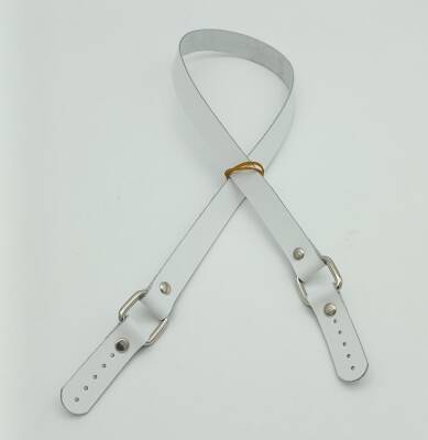 Angel Çanta Aksesuar Beyaz Renk Kare İki Model Gerçek Deri Çanta Sapı (Gümüş Metal) - 1