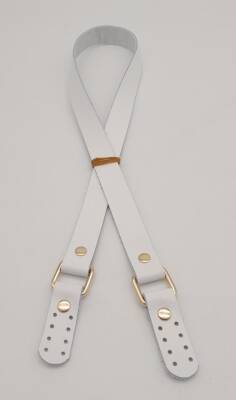 Angel Çanta Aksesuar Beyaz Renk Kare İki Model Gerçek Deri Çanta Sapı Light Gold Metalli - 2