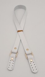 Angel Çanta Aksesuar Beyaz Renk Kare İki Model Gerçek Deri Çanta Sapı Light Gold Metalli - 2