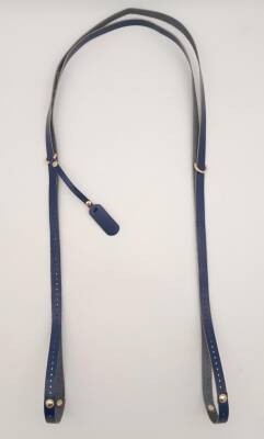 Angel Çanta Aksesuar Gerçek Deri Çantayı Saran Lacivert Renk İnce Sap Light Gold Metalli - 2