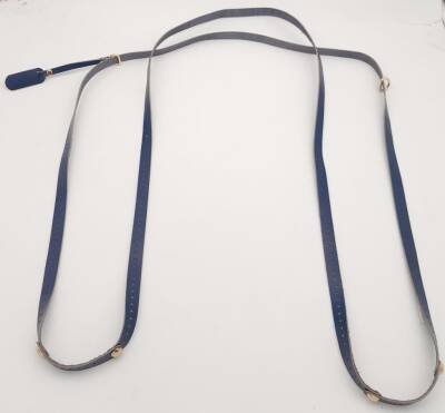 Angel Çanta Aksesuar Gerçek Deri Çantayı Saran Lacivert Renk İnce Sap Light Gold Metalli - 3