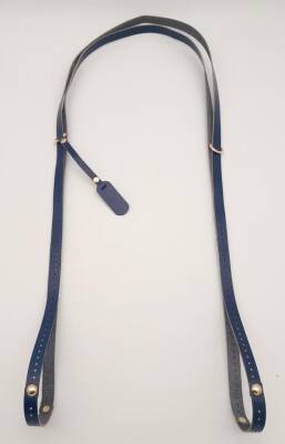 Angel Çanta Aksesuar Gerçek Deri Çantayı Saran Lacivert Renk İnce Sap Light Gold Metalli - 4