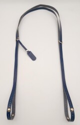 Angel Çanta Aksesuar Gerçek Deri Çantayı Saran Lacivert Renk İnce Sap Light Gold Metalli - 4