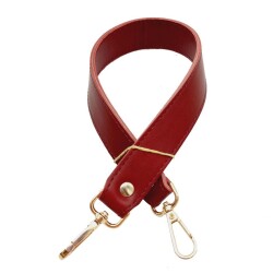 Angel Çanta Aksesuar Gerçek Deri Çift Kat Dikişli Kısa Sap Kırmızı - Angel Çanta Aksesuar