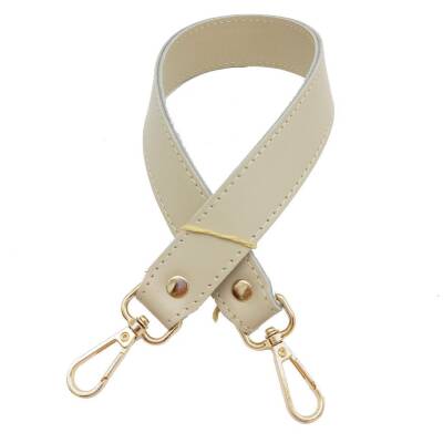 Angel Çanta Aksesuar Gerçek Deri Çift Kat Dikişli Kısa Sap Bej - 1