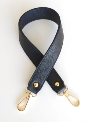 Angel Çanta Aksesuar Gerçek Deri Çift Kat, Dikişli Kısa Sap Siyah - 1