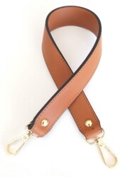 Angel Çanta Aksesuar Gerçek Deri Çift Kat, Dikişli Kısa Sap Taba - Angel Çanta Aksesuar