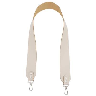 Angel Çanta Aksesuar Gerçek Deri Snake Model Bej Renk Çanta Sapı Gümüş Metalli - 1